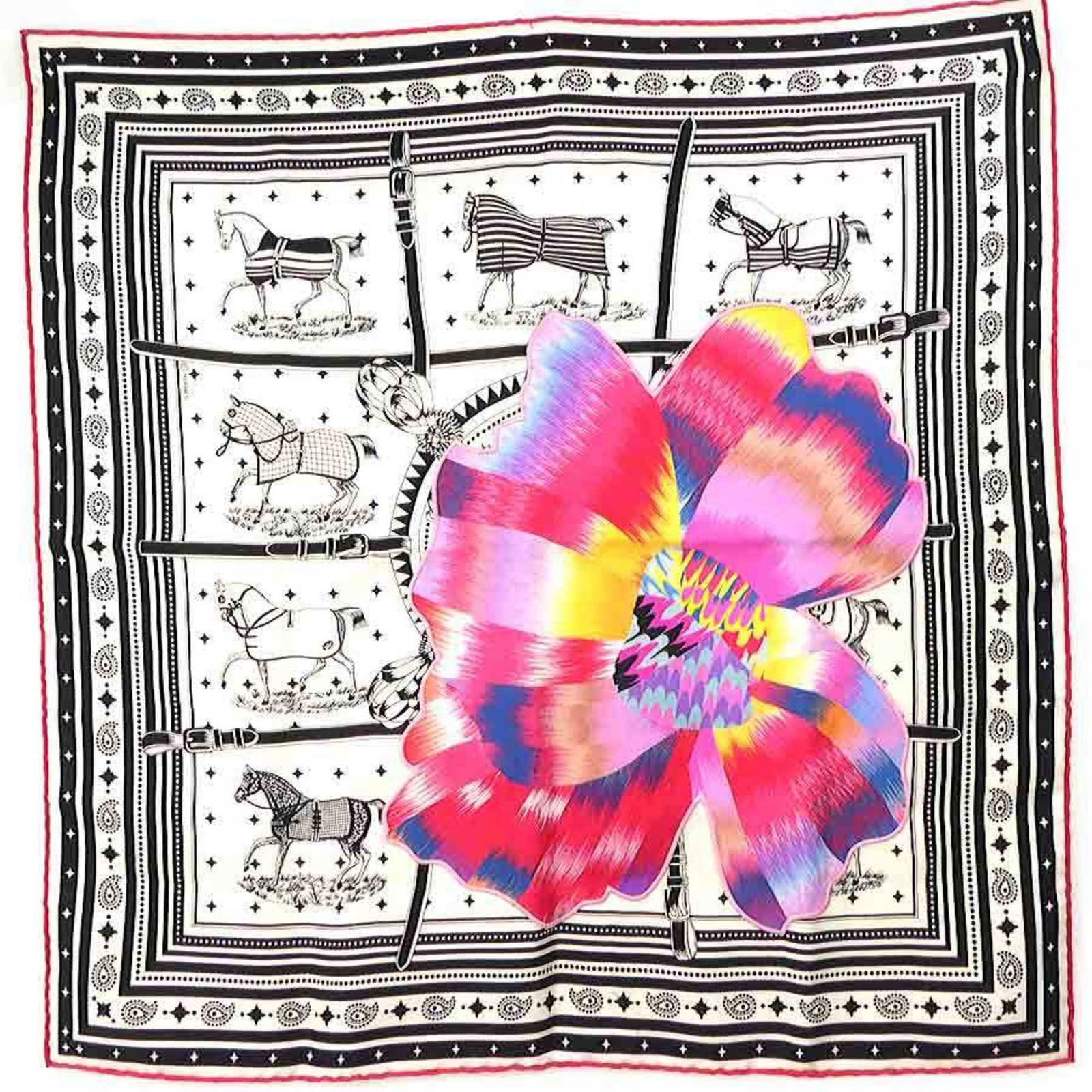 HERMES Scarf Carre 55 Kyoto Marble Couvertures et tenuesde jour Silk Black x White Multicolor Ladies: HERMES Scarf Carre 55 Kyoto Marble Couvertures et tenuesde jour Silk Black x White Multicolor Ladies Brand: Hermes Country of Origin: France Type: Scarf Gender: Women Color: Black Multi-color White Ma