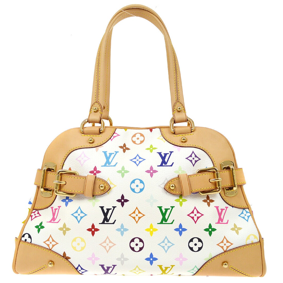 LOUIS VUITTON CLAUDIA HANDBAG AS0160 PURSE WHITE MONOGRAM MULTI M40193: LOUIS VUITTON CLAUDIA HANDBAG AS0160 PURSE WHITE MONOGRAM MULTI M40193 Size: Medium Style: Hand Bag Handle Style: Double Handles Bag Height: 9.1 Exterior Color: White etc Product Line: LOUIS VUITTON C