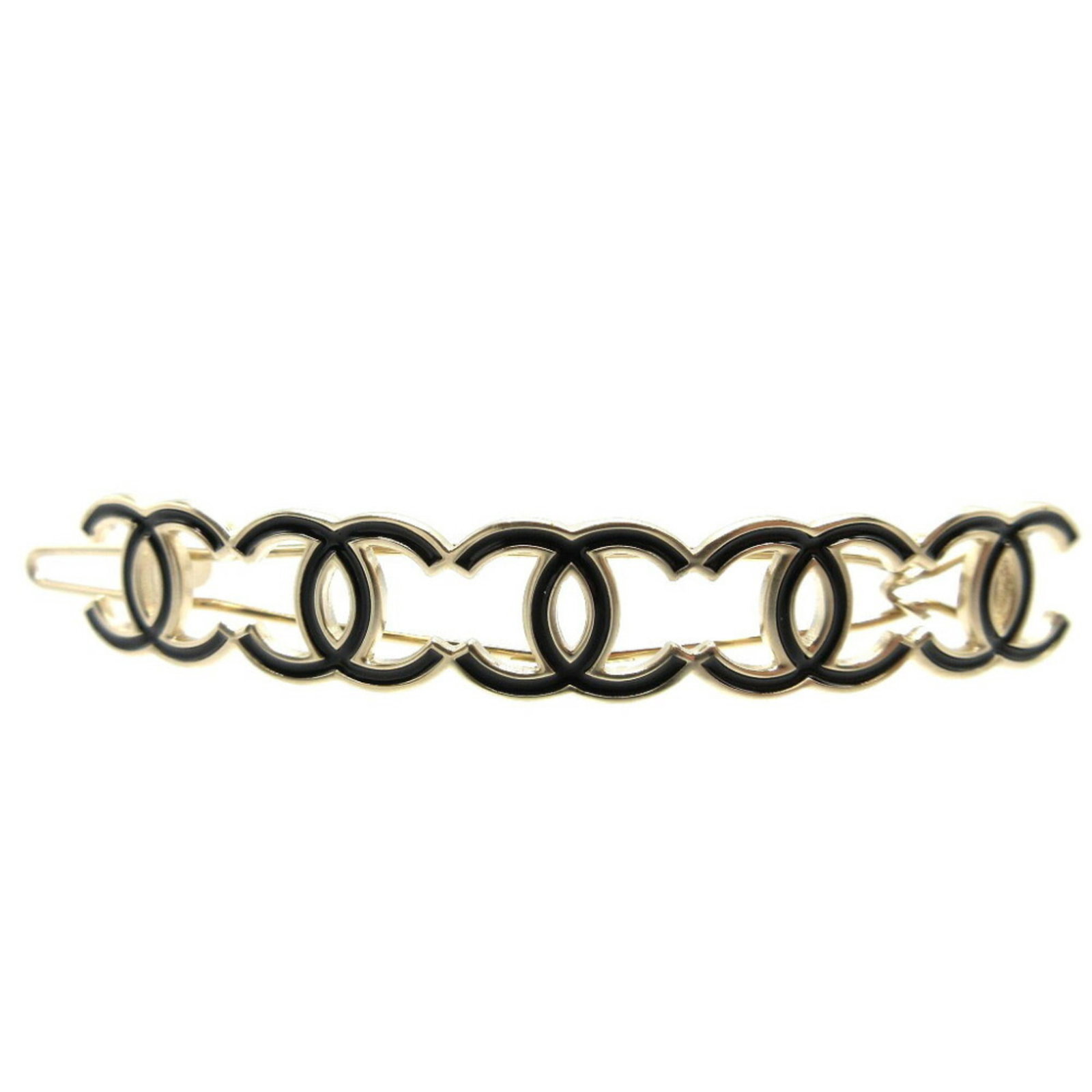 Chanel Cocomark B16P Metal Black Barrette: Chanel Cocomark B16P Metal Black Barrette Brand: Chanel Type: Barrette Gender: Women Color: Black Gold Material: Metal Size (LxW): 1.3cm x 9.3cm / 0.51 x 3.66 Condition: Used (like new) Overall Scratc