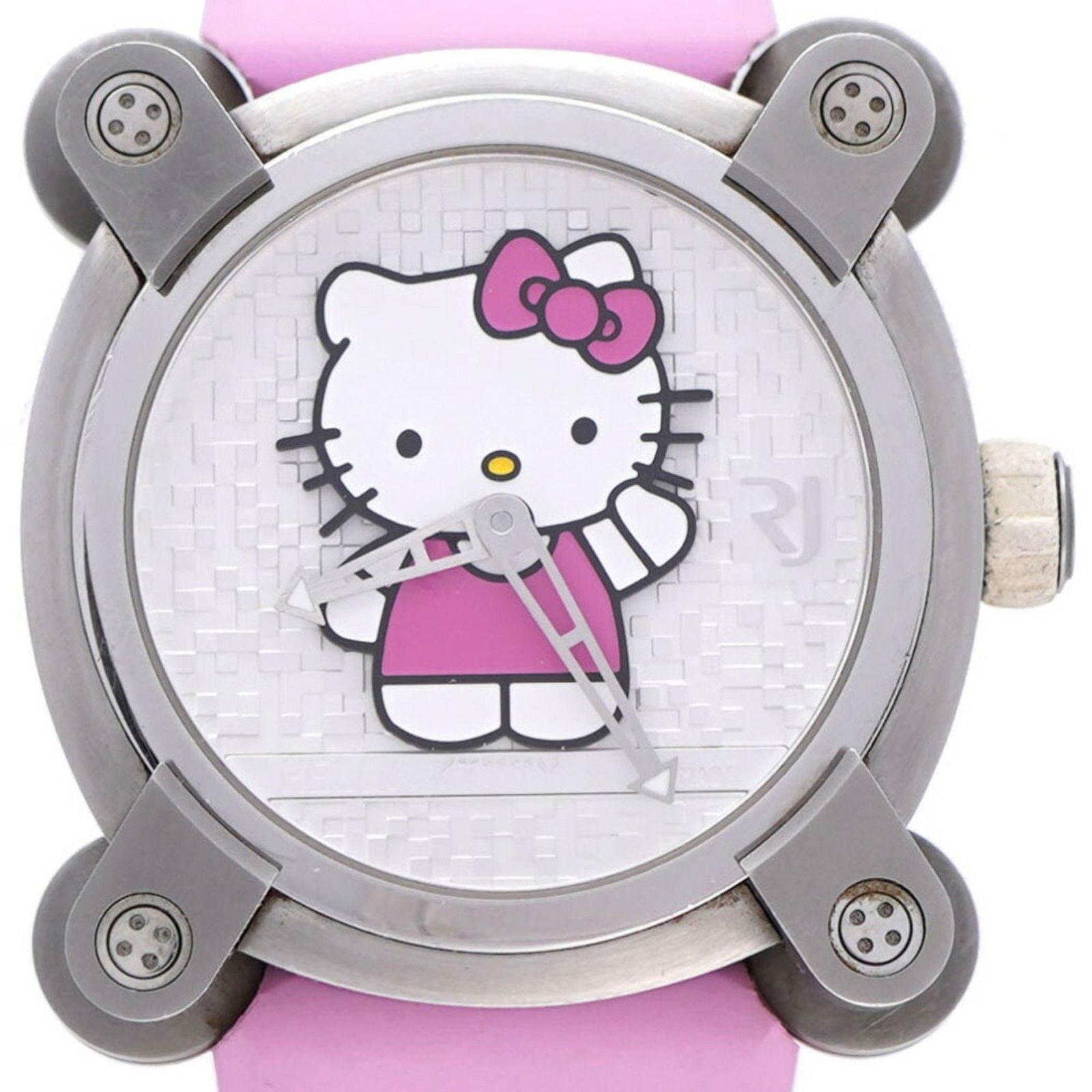 ROMAIN JEROME Hello Kitty Limited 76 RJ.M.AU.IN.023.01 Automatic Watch Rubber White Dial Pink: ROMAIN JEROME Hello Kitty Limited 76 RJ.M.AU.IN.023.01 Automatic Watch Rubber White Dial Pink 0118ROMAIN Ladies Brand: Romain Jerome Type: Wristwatch Gender: Women Material (Case): Stainless steel Mat