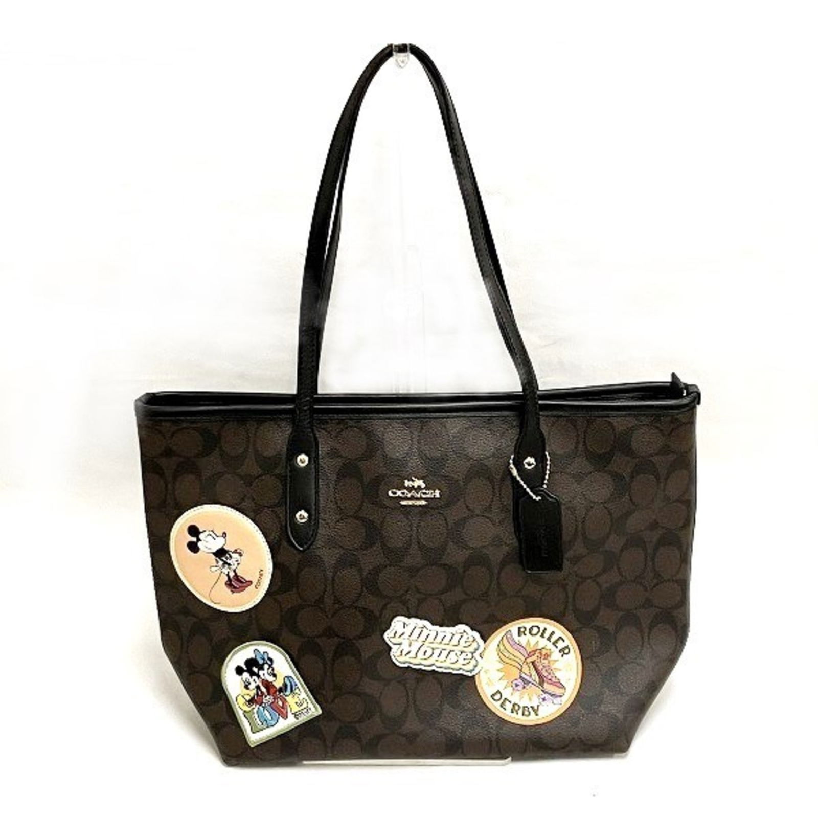 Coach COACH Signature F29358 Disney Collaboration Bag Tote Ladies: Coach COACH Signature F29358 Disney Collaboration Bag Tote Ladies Brand: Coach Type: Tote bag Material: PVC Leather PVC: Leather: Color: Dark brown Gender: Women Size (HxWxD): 26cm x 38cm x 12cm / 10.