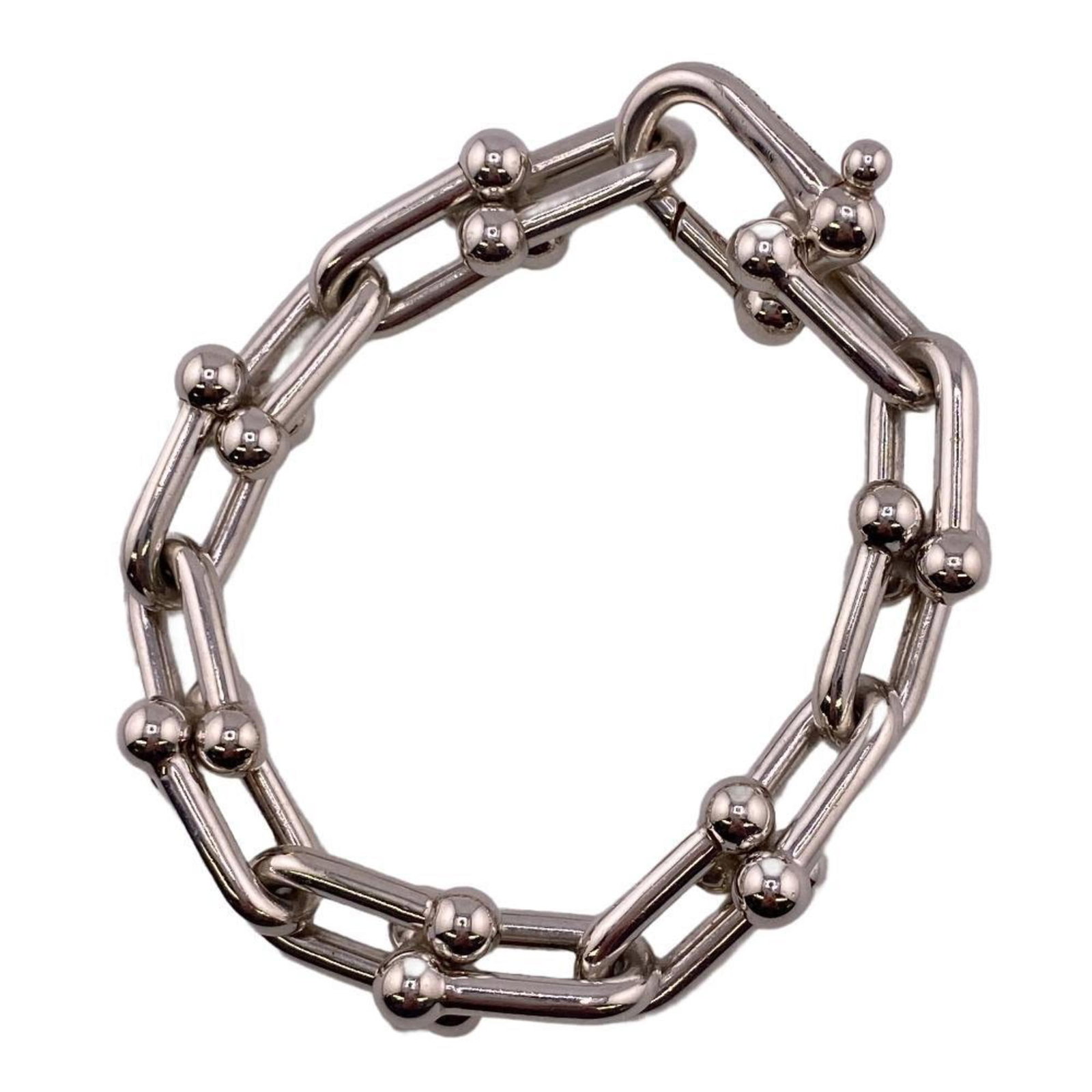 TIFFANY&Co. Tiffany Hardware Large 925 63.3g Bracelet Silver Unisex: TIFFANY&Co. Tiffany Hardware Large 925 63.3g Bracelet Silver Unisex Brand: Tiffany Type: Charm bracelet Gender: Women Men Material: Silver 925 Color: Silver Length: 19cm / 7.48 Condition: Used (very g