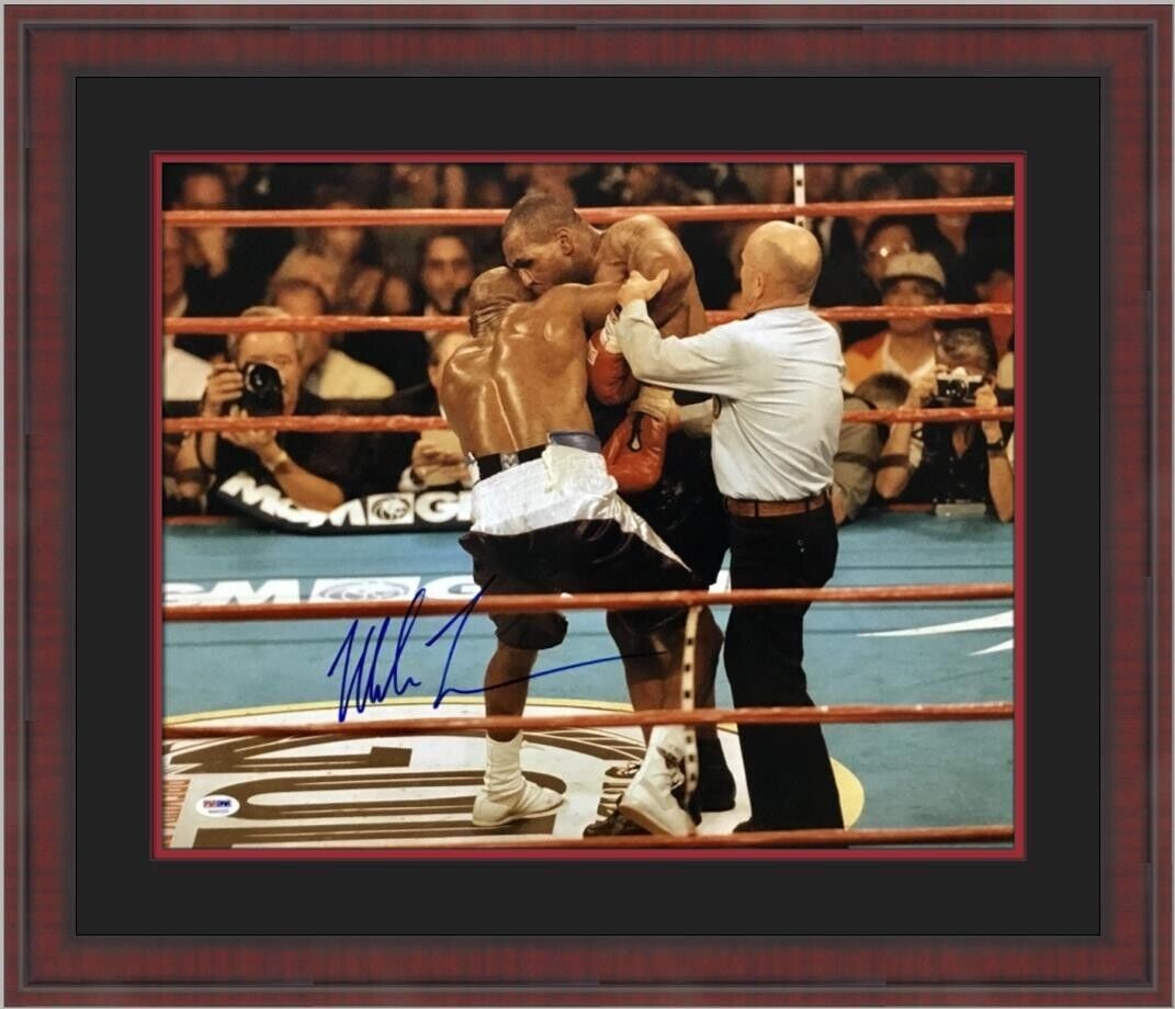 Mike Tyson Ear Bite Evander Holyfield Signed Photo Custom Framed PSA/DNA: Mike Tyson Ear Bite Evander Holyfield Signed Photo Custom Framed PSA/DNA Sport: Boxing Player: Mike Tyson Signed: Yes Original/Reprint: Original Autograph Authentication: Professional Sports Authentic
