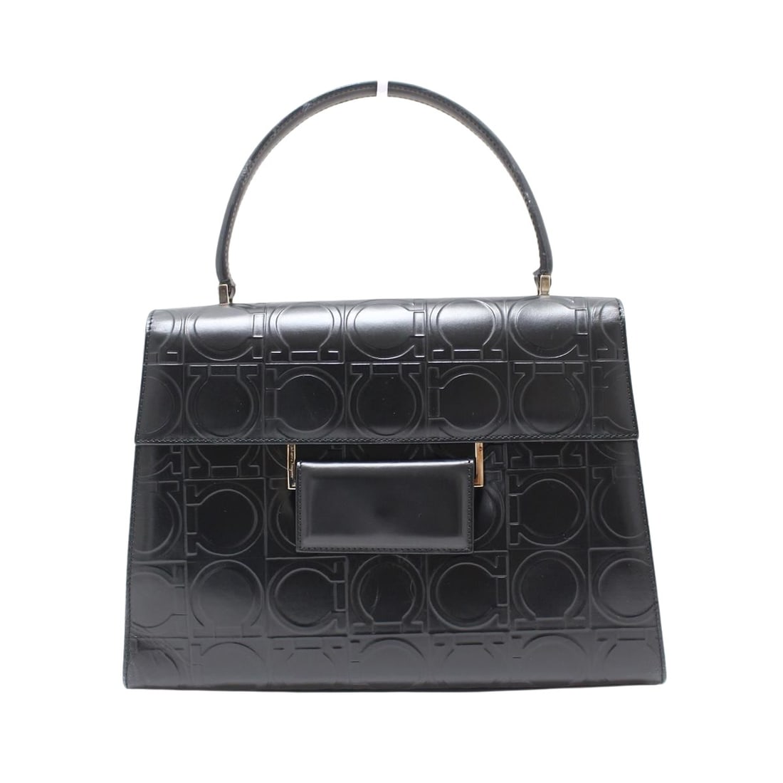 Salvatore Ferragamo Gancini: Salvatore Ferragamo Gancini Brand: Salvatore Ferragamo Model: Gancini Color: Black Material: Leather Dimensions: height : ~ 18 cm width : 27 cm depth : ~ 12 cm handle : 9 cm Comments: This is a Salvat