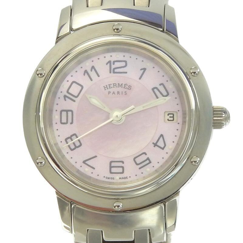HERMES Clipper Classic Nacre CP1.210 Ladies Watch: HERMES Clipper Classic Nacre CP1.210 Ladies Watch Type: wristwatch Description of item brand name HERMES Category watch product name Clipper Classic Nacre Model number CP1.210 material Case: SS Breath