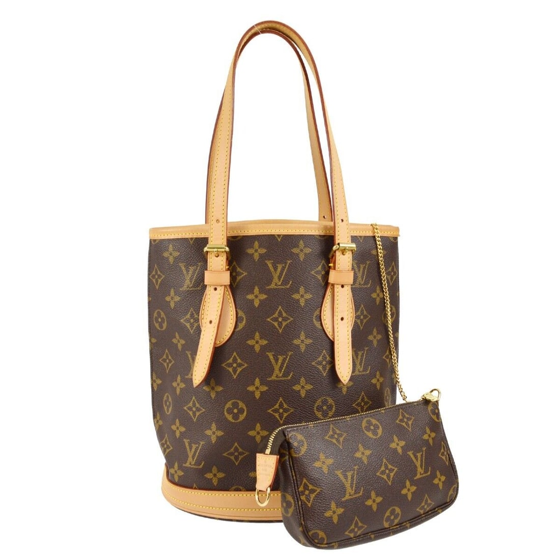 Louis Vuitton Monogram Petite Bucket Tote Bag M42238 FL0043: Louis Vuitton Monogram Petite Bucket Tote Bag M42238 FL0043 Bag Width: 9.1 Pattern: Monogram Bag Height: 10.6 Closure: Open Occasion: Casual Size: Medium Handle Style: Shoulder Strap Lining Material: 