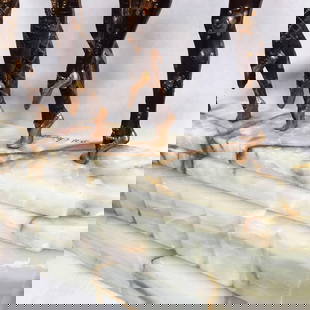 Large Art Deco Sculpture of Five Chiparus Style Dancers with a Marble Base: Large Art Deco Sculpture of Five Chiparus Style Dancers with a Marble Base Dimensions: Height: 16 in (40.64 cm)Width: 24 in (60.96 cm)Depth: 6 in (15.24 cm) Materials and Techniques: Bronze