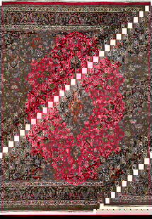 10 x 12 Semi-Antique Persian Kashan Rug: 10 x 12 Semi-Antique Persian Kashan Rug Free continental US Shipping Size in Feet: Width: 10 x Length: 12 Size in Inches: Width: 120 in x Length: 144 in Colors: Red Ivory Graphite Black Weave: 100%