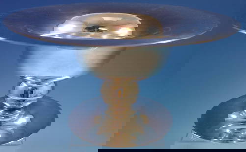 Maciel Mexican Mexico Sterling Silver Pedestal Compote / Centerpiece: Maciel Mexican Mexico Sterling Silver Pedestal Compote / Centerpiece Macielmodernist mexican sterling silver large pedestal compote or centerpiece made by maciel. This piece weighs 32 troy ounces