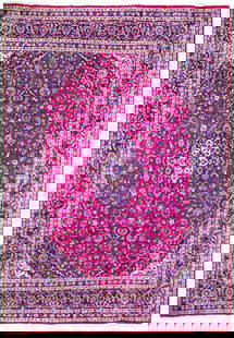 10 x 12 Red Semi Antique Persian Kashan Rug: 10 x 12 Red Semi Antique Persian Kashan Rug Free continental US Shipping Size in Feet: Width: 10 x Length: 12 Size in Inches: Width: 120 in x Length: 144 in Colors: Red Dark Indigo Weave: 100%