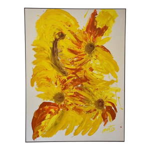 Abstract Yellow Painting Signed "Marty