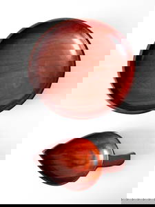 Mid-Century Tropical Wooden Bowl Pair