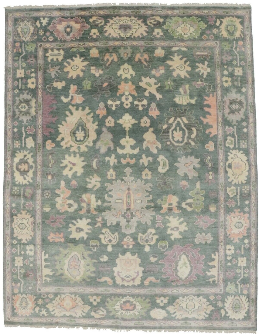 Hand-Knotted Oriental Rug Large 8X10 Floral Colorfast Dining Room Decor Carpet: Hand-Knotted Oriental Rug Large 8X10 Floral Colorfast Dining Room Decor Carpet Free continental US Shipping Type: Area Rugs Color: Green Cream Peach Violet etc Size: 9"10 X 7"8 Ft Production Technique