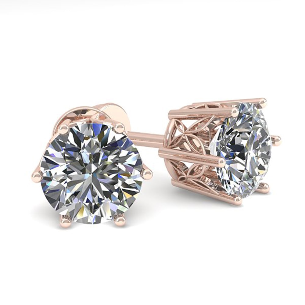 1.50 ctw VS/SI Diamond Stud Art Deco Earrings 14k Rose Gold: 1.50 ctw VS/SI Diamond Stud Art Deco Earrings 14k Rose Gold 1.50 ctw VS/SI Diamond Stud Art Deco Earrings 14k Rose Gold Designer Brand Luxury Jewelrymade in the USA Suggested Retail Price: $12800 .Ite