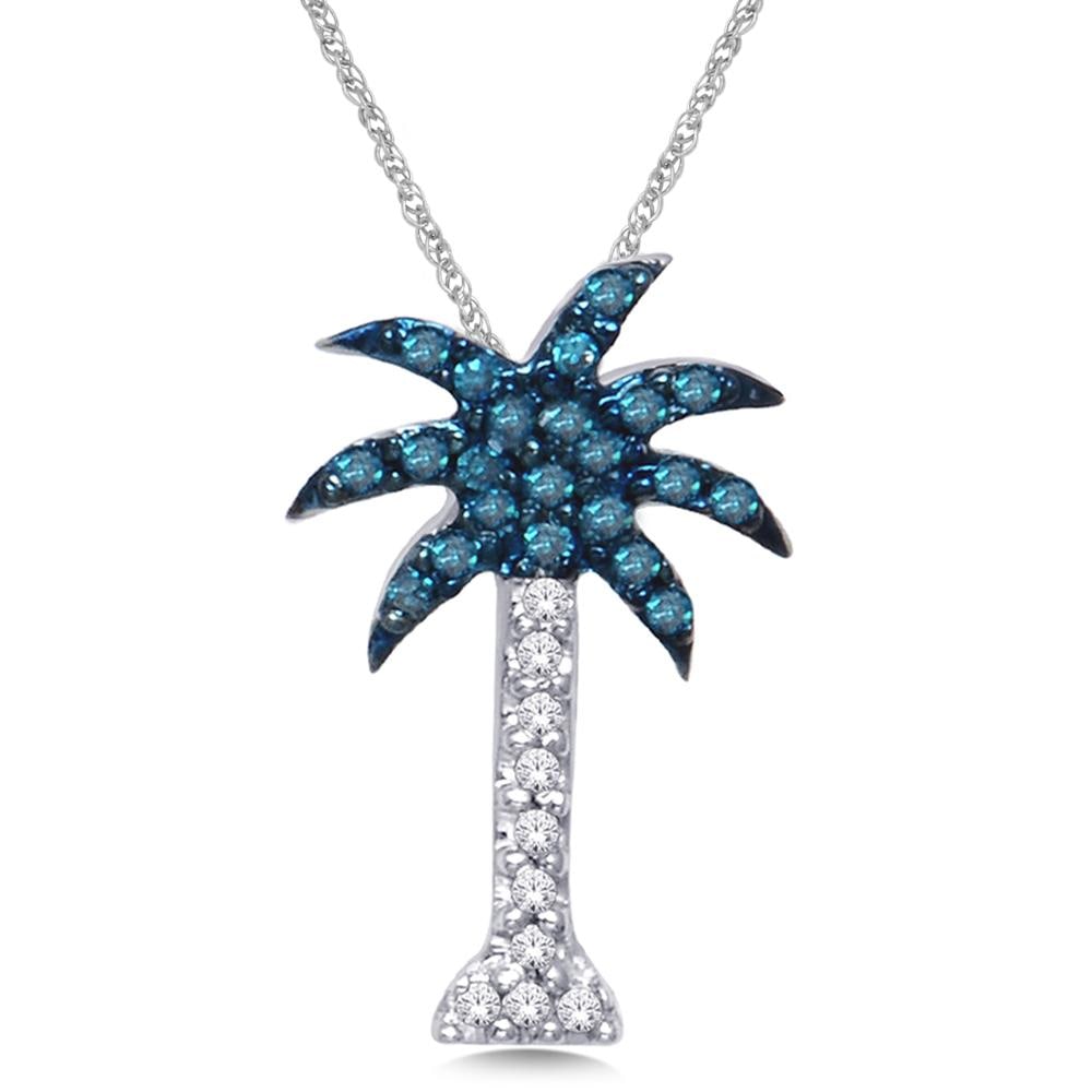14K White Gold 1/10 Ct.Wt. Diamond Palm Tree Pendant: 14K White Gold 1/10 Ct.Wt. Diamond Palm Tree Pendant 14K White Gold 1/10 Ct.Wt. Diamond Palm Tree Pendant Metal: 14k White Gold Stone Count: 32.0 Stone Shape: Round / Round Blue Stone Type: Diamond St