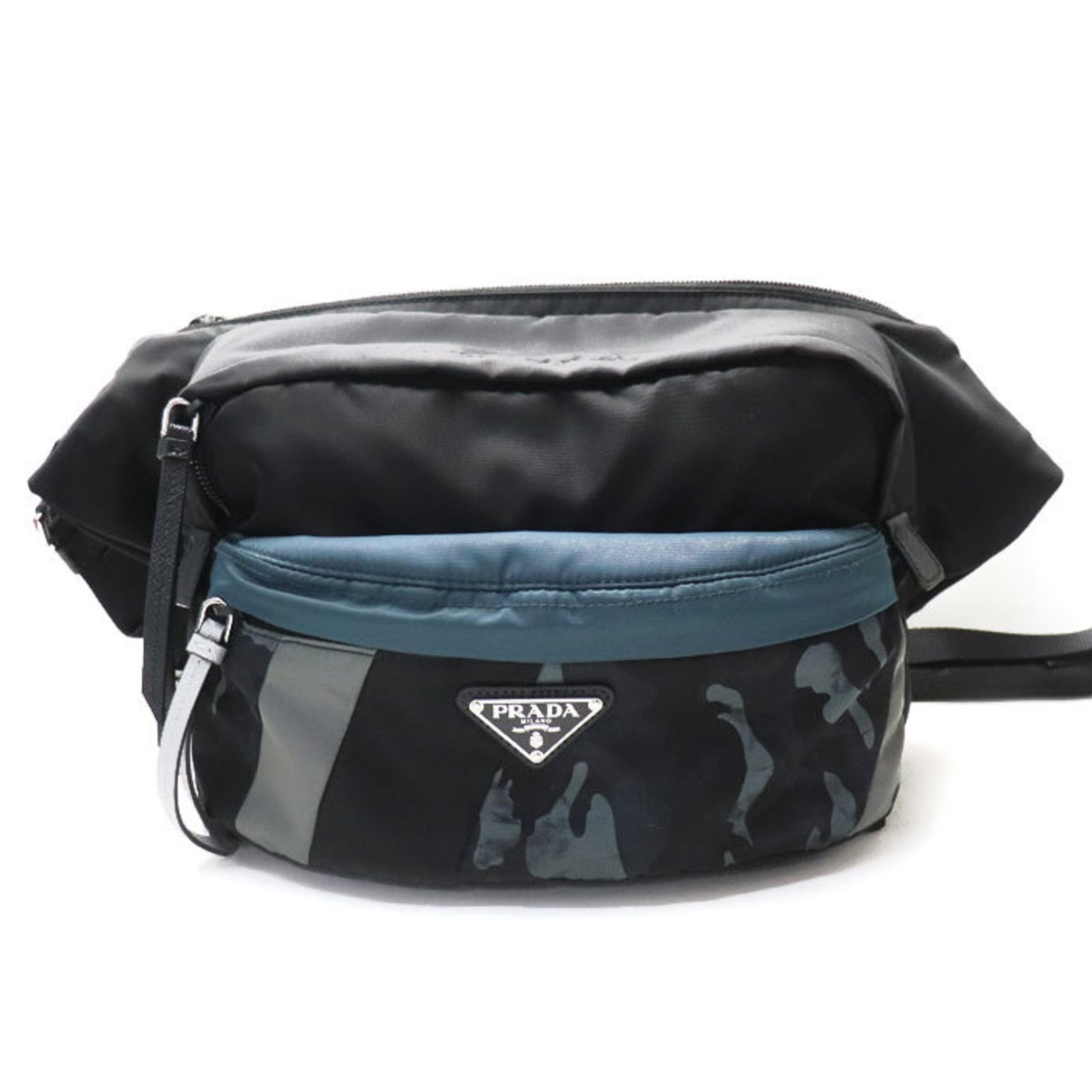 PRADA Prada Nylon Crossbody Bag Body Black Blue Camouflage 2VH038 2ACN Men's Women's: PRADA Prada Nylon Crossbody Bag Body Black Blue Camouflage 2VH038 2ACN Men's Women's Brand: Prada Model: 2VH038 2ACN YSK00 Country of Origin: Italy Type: Sling bag Material: Nylon Nylon: Color: Black 