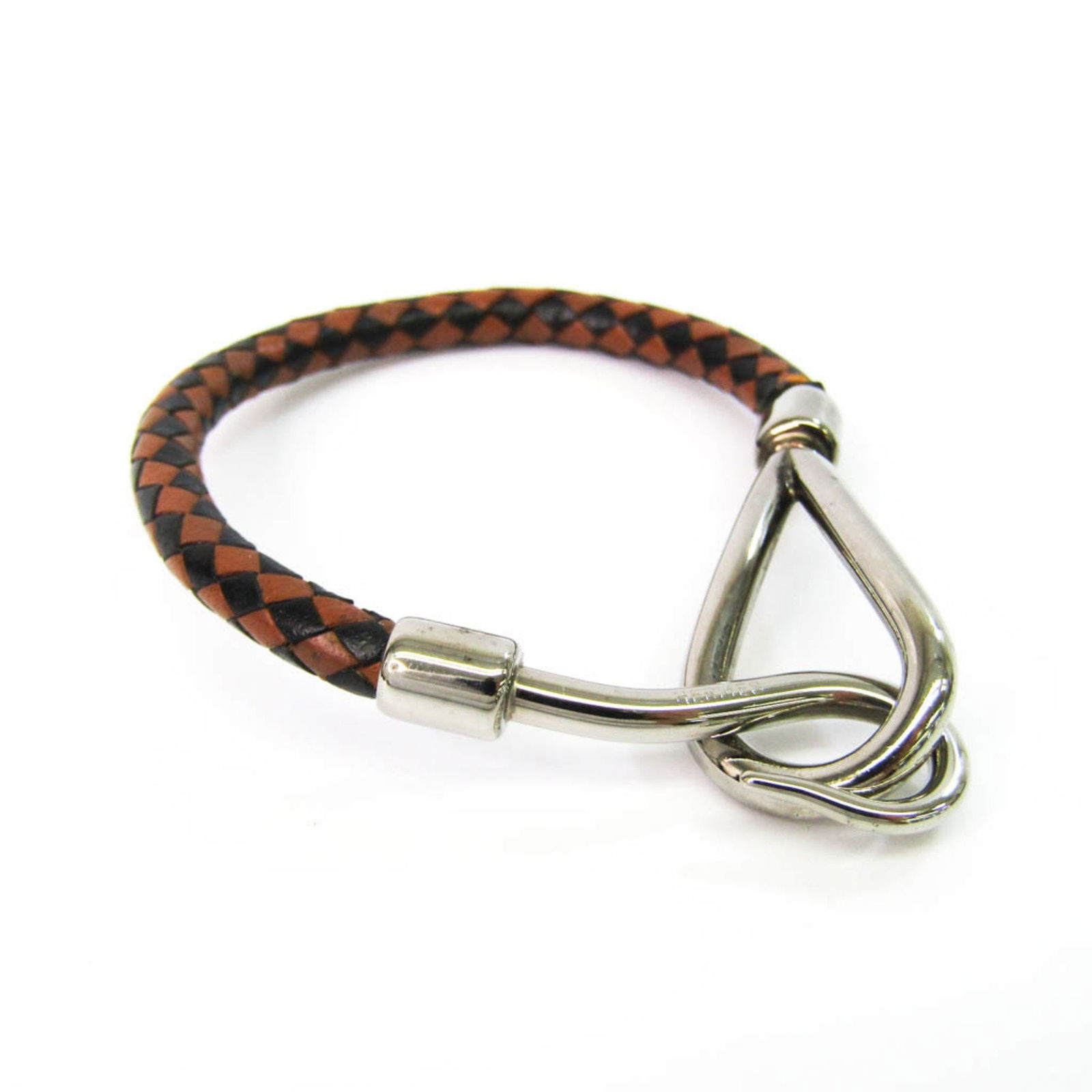 Hermes Jumbo Woven Leather Bangle Black Brown: Hermes Jumbo Woven Leather Bangle Black Brown Brand: Hermes Line: Jumbo Model: Woven Type: Bangle Style: Casual Gender: Women Material: Leather Color: Black Brown Closure: Hook Stone: No Stone Length: