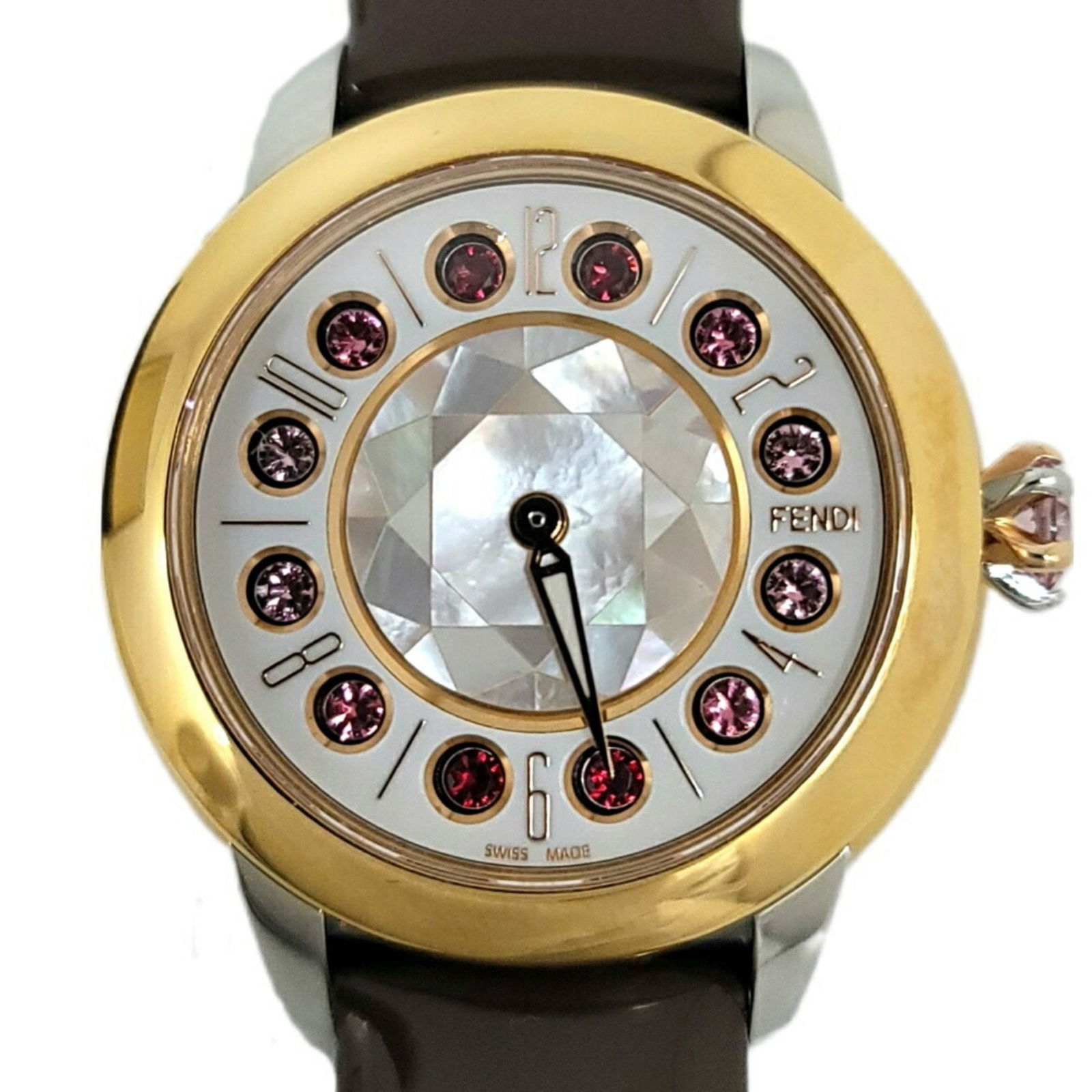 FENDI Fendi Eye Shine Enamel Belt SS 3 Colors Quartz Brown Watch Clock Fashionable Shell Black: FENDI Fendi Eye Shine Enamel Belt SS 3 Colors Quartz Brown Watch Clock Fashionable Shell Black Spinel Topaz Women's Brand: Fendi Type: Wristwatch Gender: Women Material (Case): Stainless steel Materia