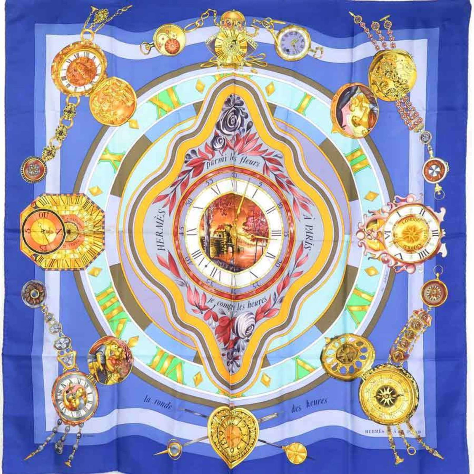 HERMES Scarf Pleated Silk Gold/Multicolor Women's: HERMES Scarf Pleated Silk Gold/Multicolor Women's Brand: Hermes Type: Scarf Gender: Women Color: Gold Multi-color Material: Silk Silk: Size (LxW): 88cm x 90cm / 34.64 x 35.43 Condition: Used (good) Ov