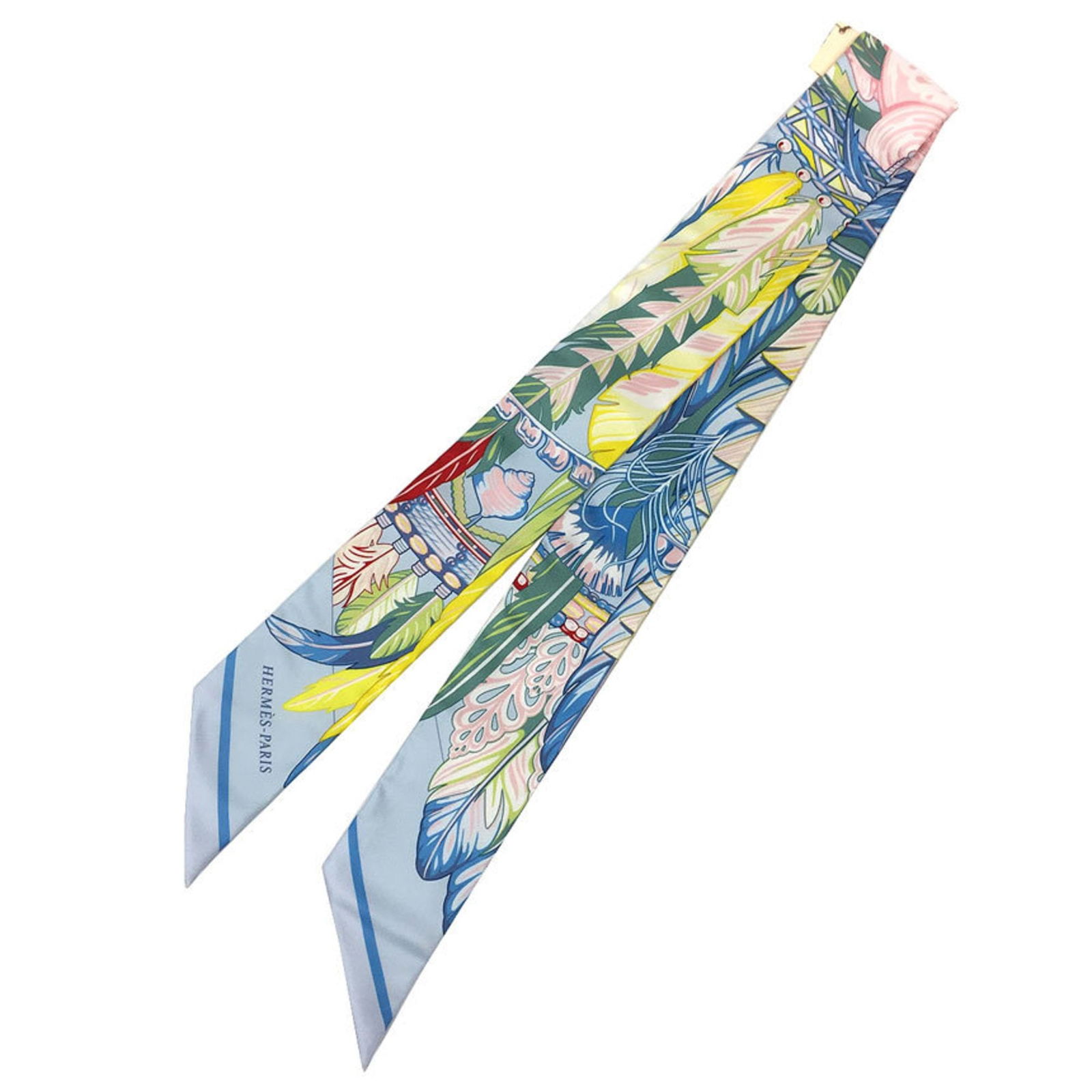 HERMES Twilly Scarf Muffler DANCE PACIFIQUE 2021 Blue ciel/Vert/Rose pale 100% Silk Hermes aq6443: HERMES Twilly Scarf Muffler DANCE PACIFIQUE 2021 Blue ciel/Vert/Rose pale 100% Silk Hermes aq6443 Brand: Hermes Line: Twilly Country of Origin: France Type: Scarf Season: Fall/winter Gender: Women Col