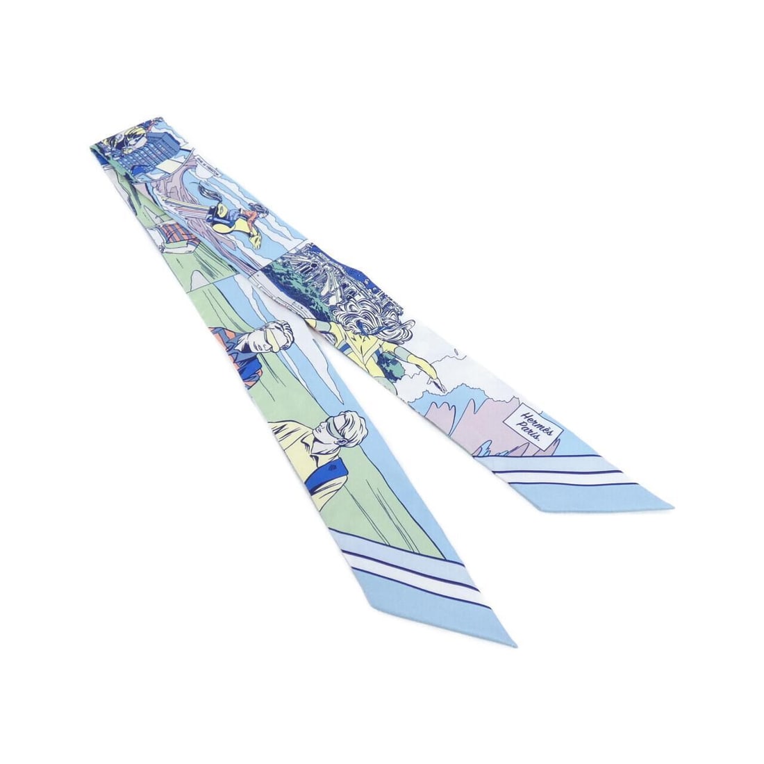 HERMES WOW Twilly 063463S Scarf: HERMES WOW Twilly 063463S Scarf Style: Scarf Color: BLUE CIEL+VERT+ROSE Material: silk Gender: Ladies" Size: W x H 86cmx5cm Type: Scarf AB: Very Good The BIDHAUS Guarantee: All items in this auction a