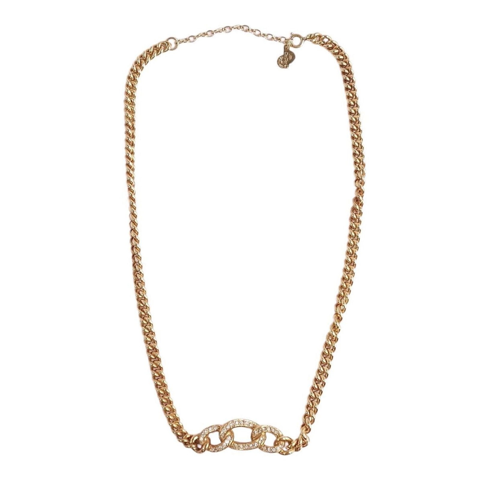 Christian Dior Necklace Choker Rhinestone Women's Gold: Christian Dior Necklace Choker Rhinestone Women's Gold Brand: Christian Dior Necklace Type: Necklace Gender: Women Material: Metal Rhinestone Color: Gold Stone: Rhinestone Season: Vintage Neck Circumf