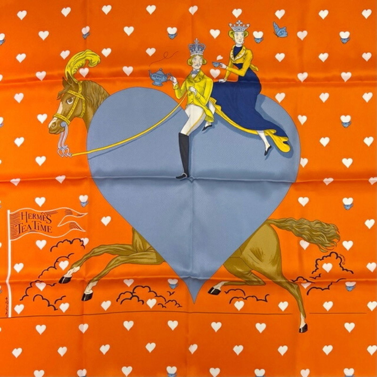 HERMES Hermes Scarf Carre 70 Tea Time Silk Fall Winter 2021 Ladies Orange: HERMES Hermes Scarf Carre 70 Tea Time Silk Fall Winter 2021 Ladies Orange Brand: Hermes Type: Scarf Gender: Women Color: Blue Orange White Material: Silk100% Silk: 100% Size (LxW): 70cm x 70cm / 27.55