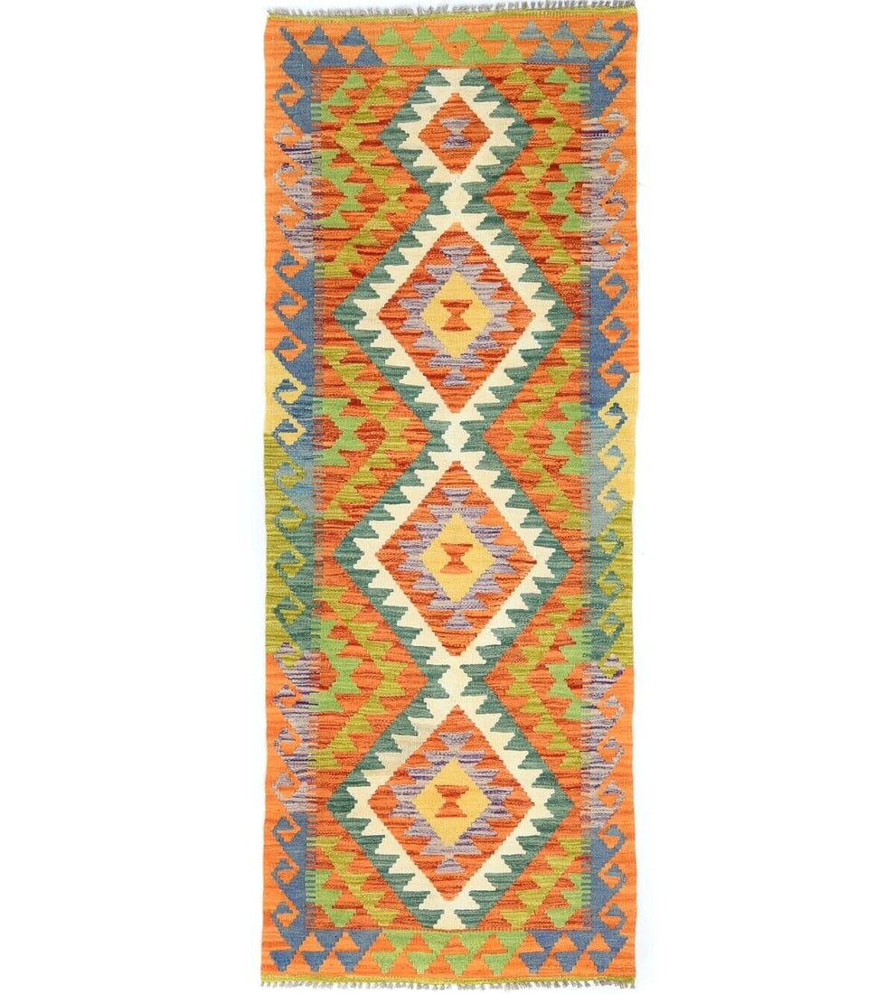 Reversible Multicolored Geometric 25X66 Kilim Oriental Runner Rug Decor Carpet: Reversible Multicolored Geometric 25X66 Kilim Oriental Runner Rug Decor Carpet Free continental US Shipping Type: Runners Size: 2"5 X 6"6 Color: Multicolored Weave: Hand-Woven Material: Wool Item Leng