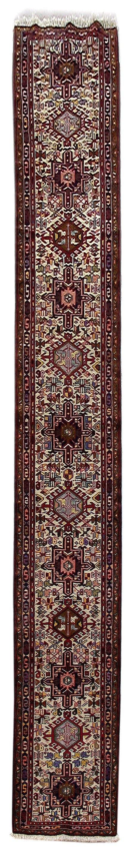 2 x 15 Mahogany Brown Persian Karaja Runner Rug: 2 x 15 Mahogany Brown Persian Karaja Runner Rug Free continental US Shipping Size in Feet: Width: 2 x Length: 15 Size in Inches: Width: 24 in x Length: 180 in Colors: Mahogany Brown Ivory Weave: 100%