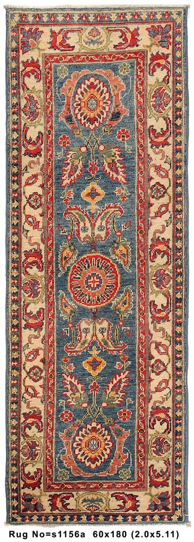 2 x 6 Timeless Handmade Narrow Runner Kazak Rug: 2 x 6 Timeless Handmade Narrow Runner Kazak Rug Free continental US Shipping Size in Feet: Width: 2 x Length: 5.11 Size in Inches: Width: 24 in x Length: 71 in Rug Type: Area Rug Colors: This rug disp