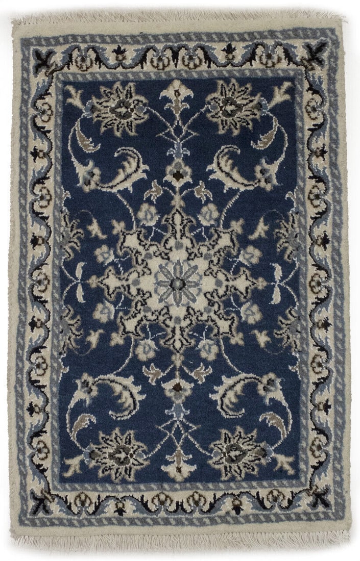 Small Size Blue Traditional Floral 2X3 Nain Oriental Rug Handmade Decor Carpet: Small Size Blue Traditional Floral 2X3 Nain Oriental Rug Handmade Decor Carpet Free continental US Shipping Type: Area Rugs Color: Blue Cream Brown Beige Light Blue etc Size: 2"11 X 1"10 Ft Material: 