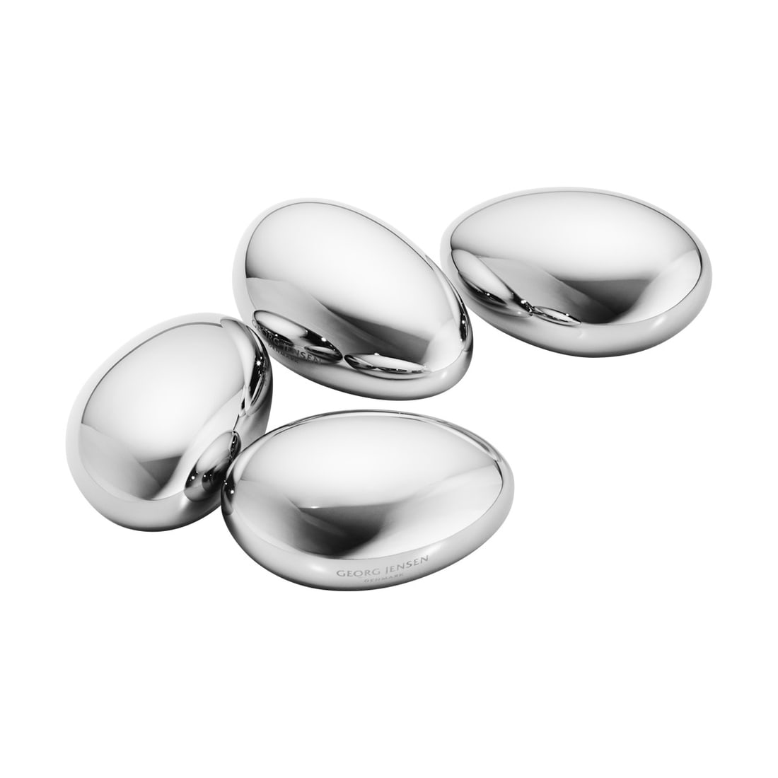 Sky by Georg Jensen Stainless Steel Ice Cube Set of 4 Pieces Modern - New: Sky by Georg Jensen Stainless Steel Ice Cube Set of 4 Pieces Modern - New Like shiny pebbles, these unusual stainless steel reusable 'ice-cubes' are sure to be a conversation piece at any dinner or co