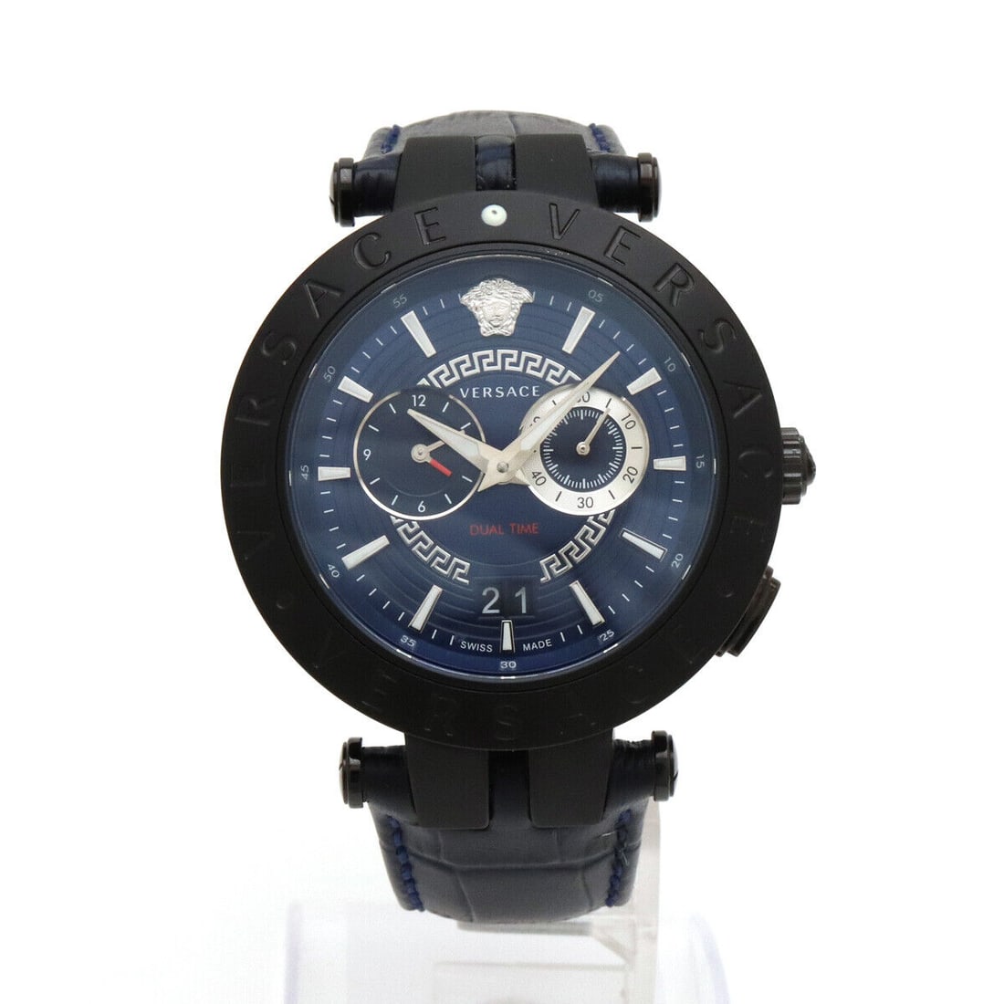 VERSACE V Lace Medusa VEBV00419 Mens Watch: VERSACE V Lace Medusa VEBV00419 Mens Watch Type: wristwatch Product Details case size W46mm (excluding crown) H58.5mm (including lugs) bracelet size 16-21cm Material SS/leather belt movement Quartz/ba