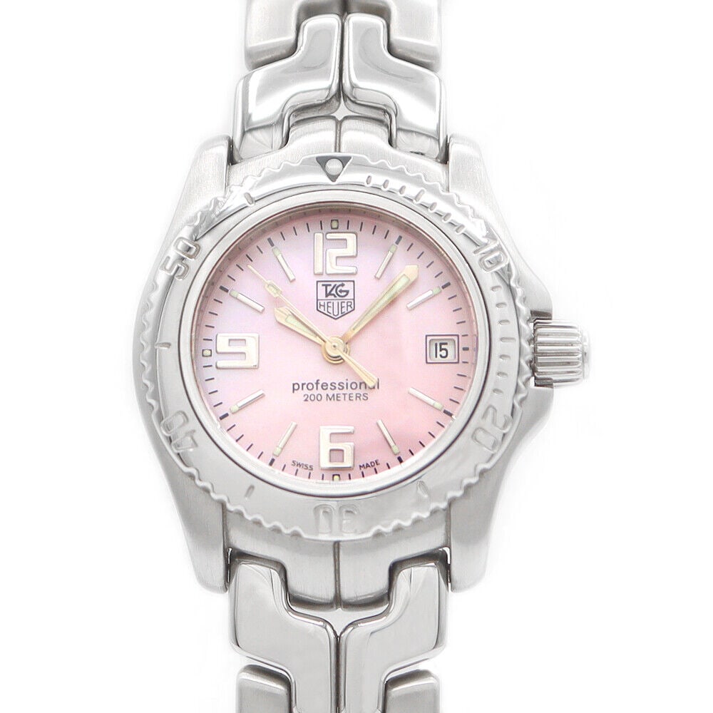 TAG HEUER Link Professional 200 WT141F Ladies Watch: TAG HEUER Link Professional 200 WT141F Ladies Watch Type: wristwatch brand TAG HEUER Model number WT141F Color/Material SS pink shell dial movement Quartz (battery replaced) size Case diameter: Approx