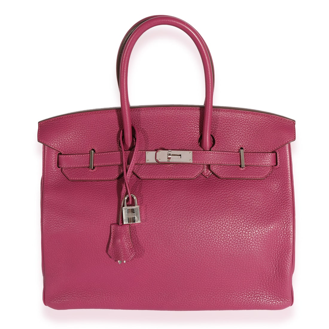 Hermes Tosca Clemence Birkin 35 PHW: Hermes Tosca Clemence Birkin 35 PHW Dimensions: 13 x 11.5 x 7 Handbag Accessories: Clochette;Dustbag;Lock;Raincoat;Key Bag Width: 13 in Bag Depth: 7 in Bag Height: 11.5 in Style: Top Handle Material: