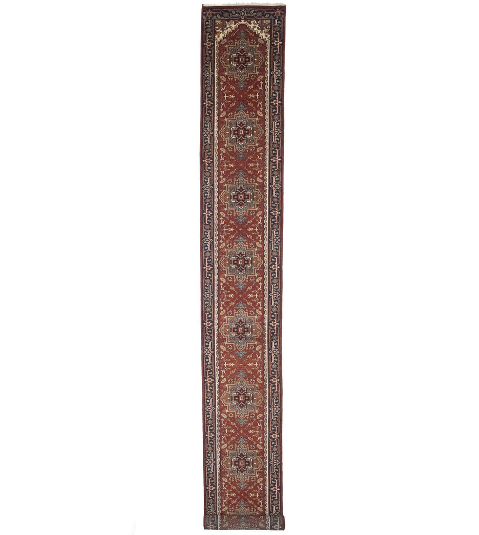 Floral Oversized Hallway Decor 26X197 Heriz Serapi Oriental Runner Rug Carpet: Floral Oversized Hallway Decor 26X197 Heriz Serapi Oriental Runner Rug Carpet Free continental US Shipping Type: Runners Color: Orange-red Dark Purple-navy Cream Gray Rusty Pink etc Size: 2"6 X 19"7 M