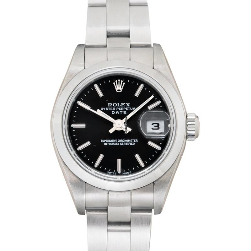 Rolex Oyster Perpetual Lady Date 79160 Black - Lady Datejust Automatic Black Dial Stainless Steel: Rolex Oyster Perpetual Lady Date 79160 Black - Lady Datejust Automatic Black Dial Stainless Steel Ladies Watch Brand: Rolex Model: Oyster Perpetual Lady Date Dealer product code: 195103B Movement: Aut