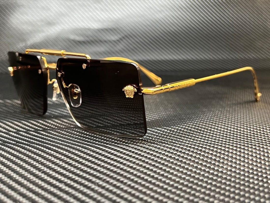 VERSACE VE2245 10028G Gold Rectangle 60 mm Womens Sunglasses: VERSACE VE2245 10028G Gold Rectangle 60 mm Womens Sunglasses Frame Color: Gold Type: Sunglasses Lens Technology: Gradient Polarized Lens Material: Plastic Polycarbonate Frame Material: Stainless Steel