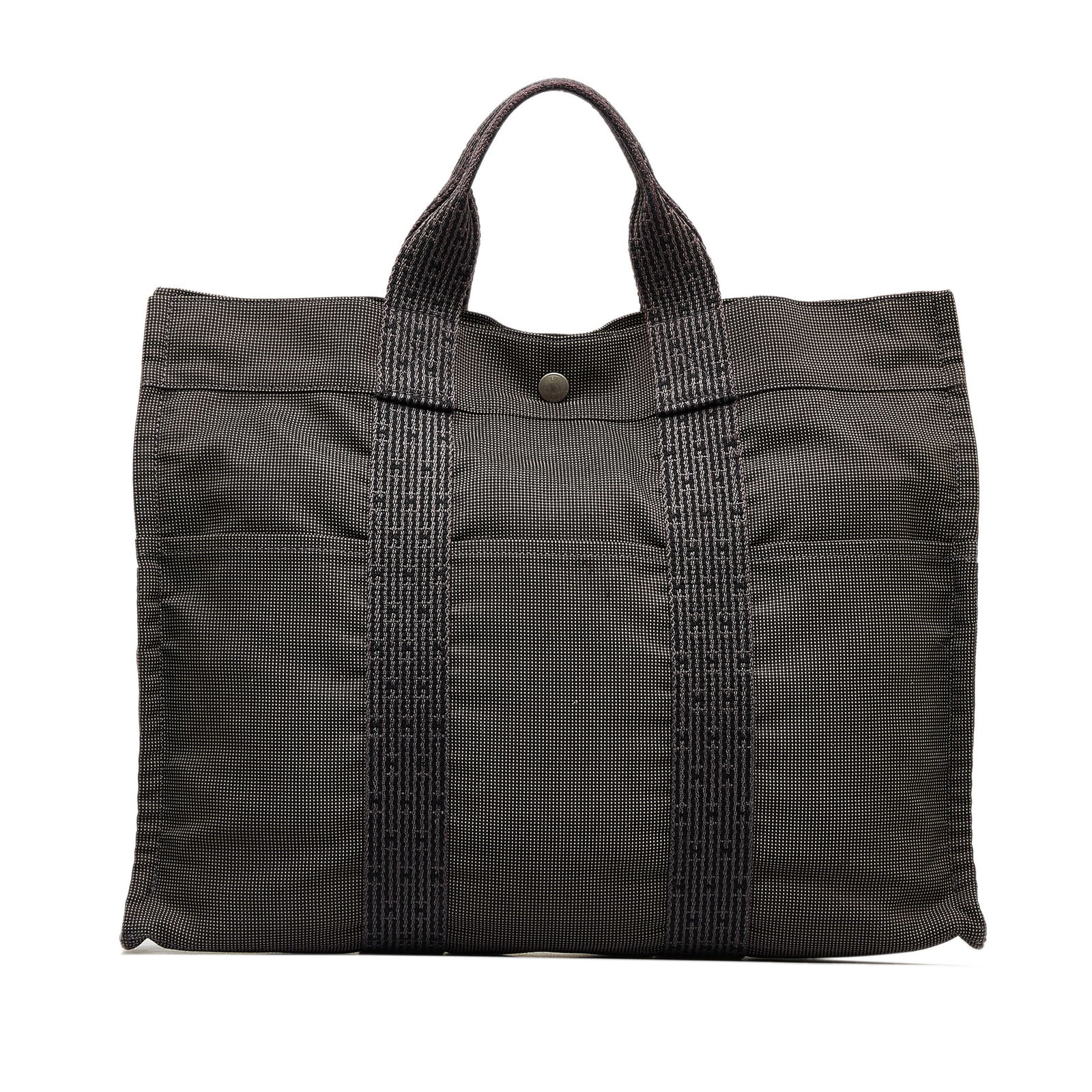 Hermes Herline MM: Hermes Herline MM The Herline MM tote bag features a canvas body flat handles top zip and snap button closures exterior front and back slip pockets and an interior slip pocket. Brand: Hermes Model: He