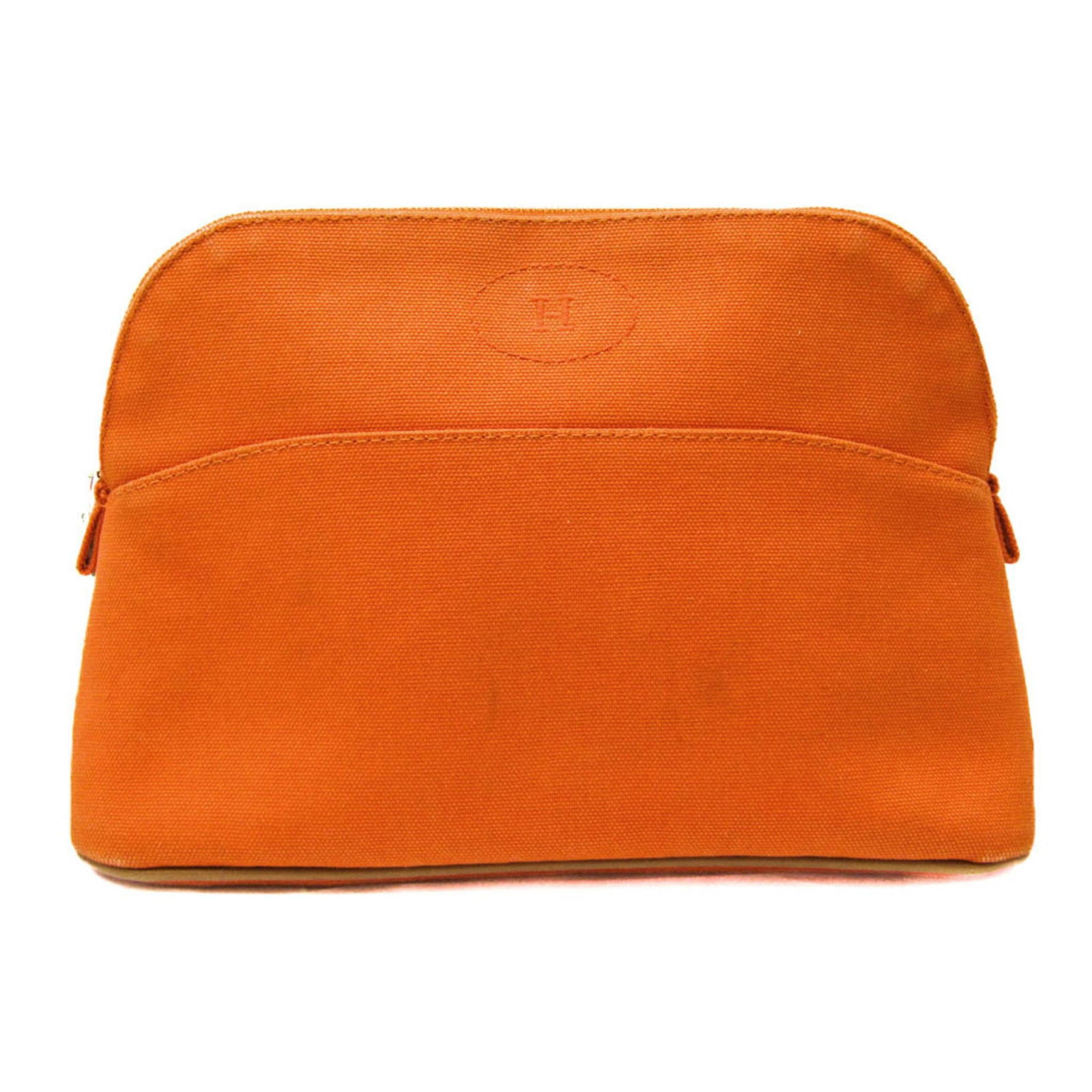 Hermes Bolide MM 103774M Women's Cotton Leather Pouch Orange: Hermes Bolide MM 103774M Women's Cotton Leather Pouch Orange Brand: Hermes Line: Bolide Model: MM 103774M Country of Origin: France Type: Pouch Material: Cotton Leather Cotton: Leather: Color: Orange