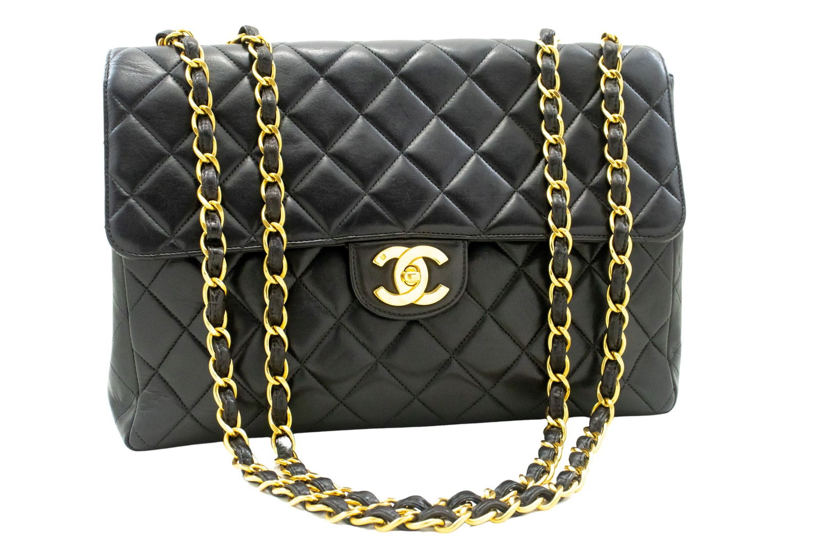 Chanel Flap bag: Chanel Flap bag Brand: Chanel Model: Flap bag Color: Black Material: Leather Dimensions: W 30 H 20.6 L 8.3 cm Comments: The CHANEL Classic Large 11" Chain Shoulder Bag in Black is a timeless piece cra