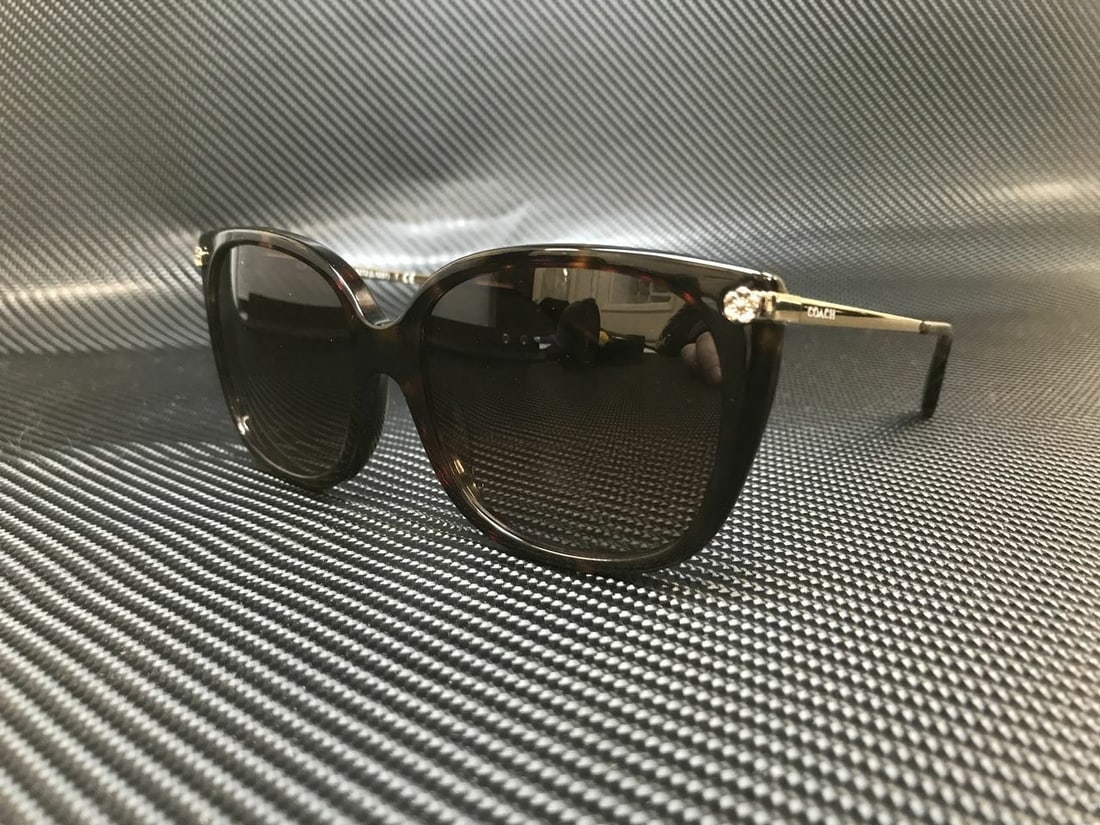COACH HC8272 512013 Dark Tortoise Square Womens 56 mm Sunglasses: COACH HC8272 512013 Dark Tortoise Square Womens 56 mm Sunglasses Frame Color: Beige Style: Square Type: Sunglasses New The BIDHAUS Guarantee: All items in this auction are guaranteed to be 100% authen