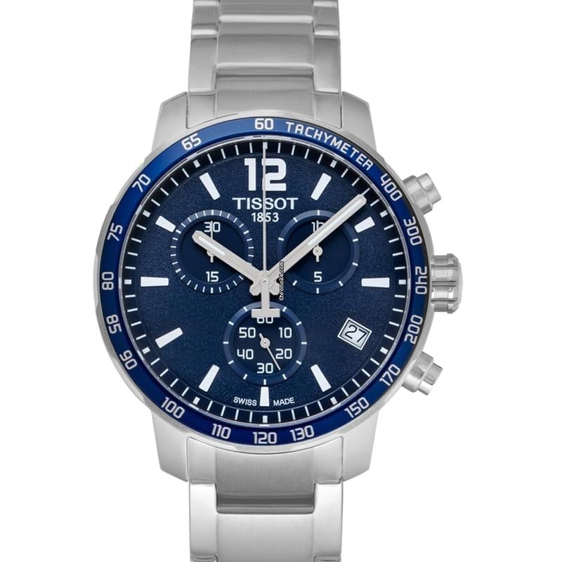 Tissot Quickster T095.417.11.047.00 - T-Sport Quickster Chronograph Quartz Blue Dial Men's Watch: Tissot Quickster T095.417.11.047.00 - T-Sport Quickster Chronograph Quartz Blue Dial Men's Watch Brand: Tissot Model: Quickster Dealer product code: 9254A Movement: Quartz Case material: Steel Bracele