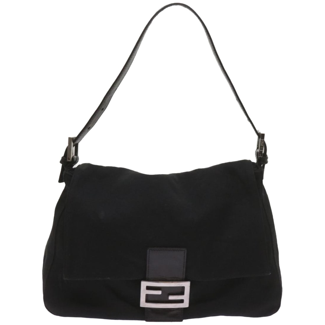 Fendi Mamma Baguette: Fendi Mamma Baguette Brand: Fendi Model: Mamma Baguette Color: Black Material: Synthetic Dimensions: W26cm x H19cm x D12cm/ Shoulder Drop:18 - 23cm Country of Origin: Italie Comments: The Fendi Mama B