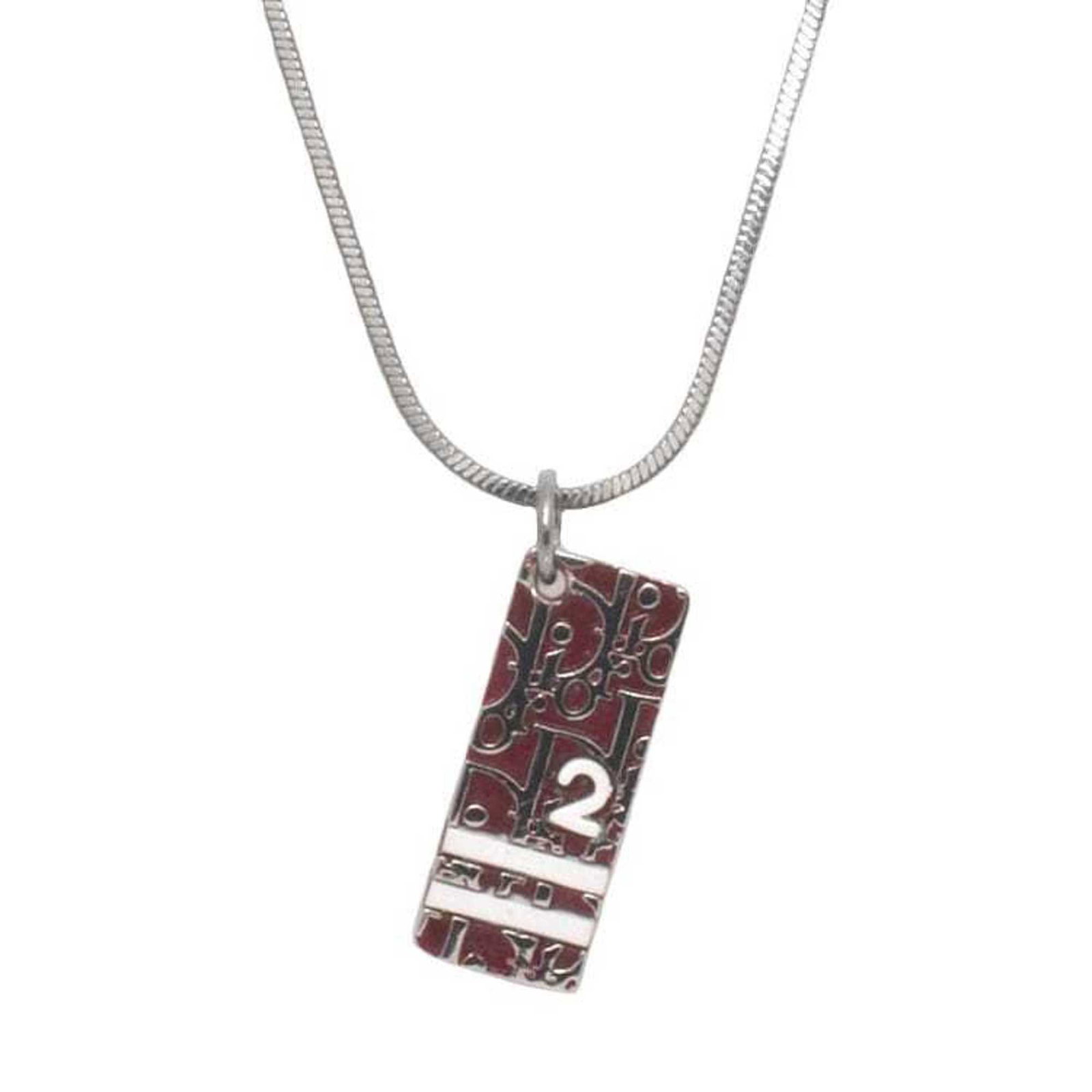 Christian Dior Necklace Silver Red Trotter Women's Pendant CD: Christian Dior Necklace Silver Red Trotter Women's Pendant CD Brand: Christian Dior Line: Trotter Model: ec-16387 Necklace Type: Necklace Pendant Type: Pendant Gender: Women Material: Metal Color: Red