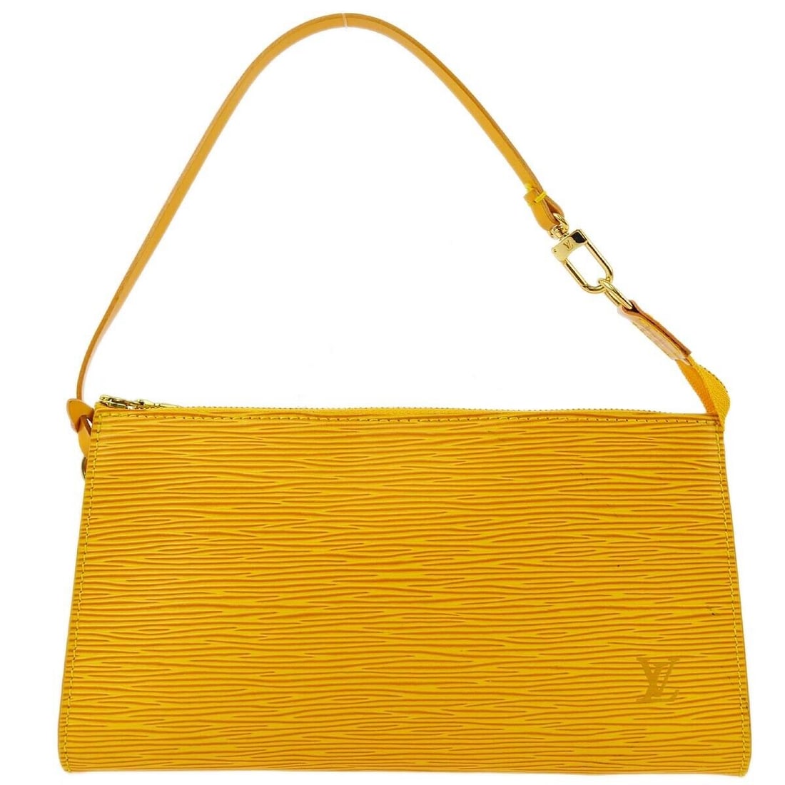 Louis Vuitton Epi Pochette Accessoires Pouch Handbag M52959 AR1003: Louis Vuitton Epi Pochette Accessoires Pouch Handbag M52959 AR1003 Bag Width: 9.4 Pattern: Epi Bag Height: 5.1 Closure: Zip Size: Medium Handle Style: Top Handle Lining Material: Alcantara Bag Depth: 