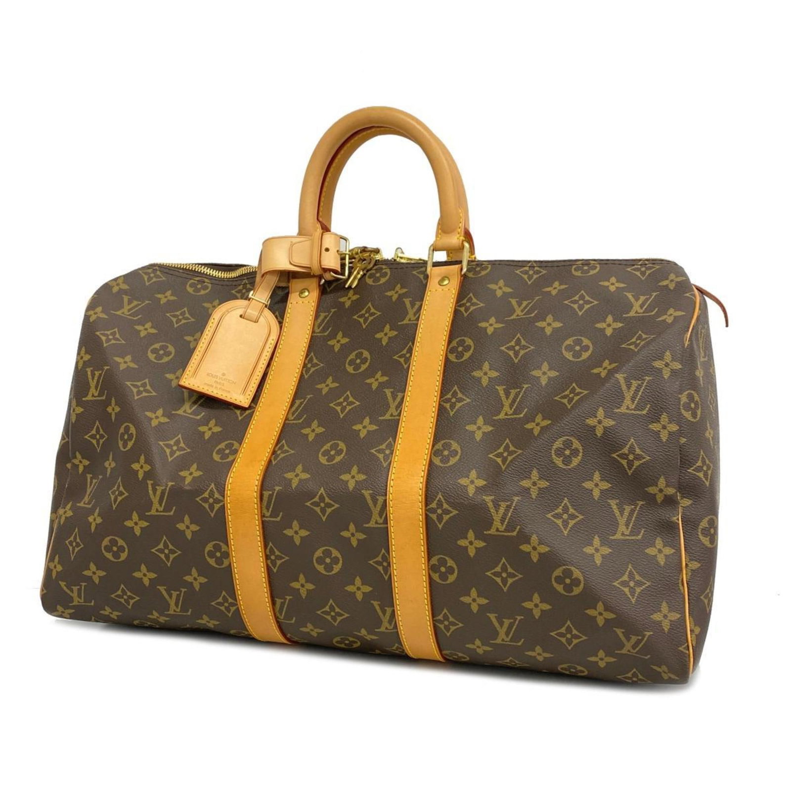 Louis Vuitton Boston Bag Monogram Keepall 45 M41428 Brown Men's Women's: Louis Vuitton Boston Bag Monogram Keepall 45 M41428 Brown Men's Women's Brand: Louis Vuitton Type: Boston bag Color: Brown Hardware Color: Gold Gender: Men Women Condition: Used (good) Overall Scratch