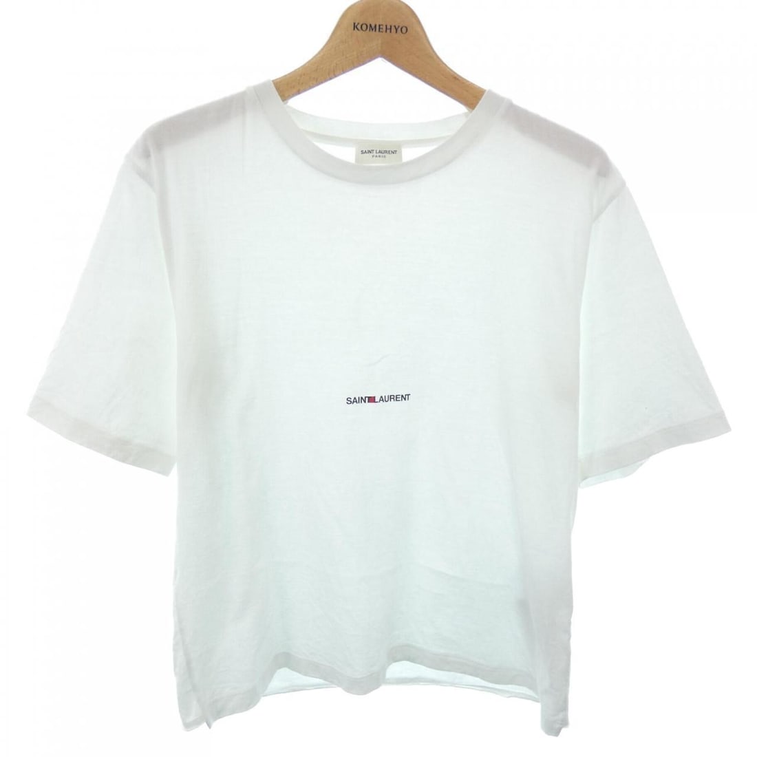 Saint Laurent SAINT LAURENT Tshirt: Saint Laurent SAINT LAURENT Tshirt Style: T-SHIRT Color: White See-through Gender: Ladies" Size: XS Size Type: Regular Type: T-SHIRT B: Reasonable Wear and Tear The BIDHAUS Guarantee: All items in thi