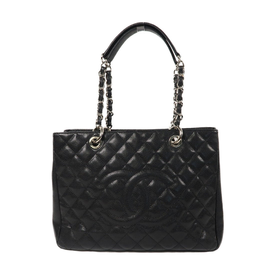 CHANEL Quilted CC SHW GST Grand Shopping Tote Shoulder Bag Caviar Leather Black: CHANEL Quilted CC SHW GST Grand Shopping Tote Shoulder Bag Caviar Leather Black Style: Shoulder Bag Exterior Material: Calfskin (cowhide) Exterior Color: Black Bag Height: 9.8 Bag Depth: 5.1 Bag Lengt