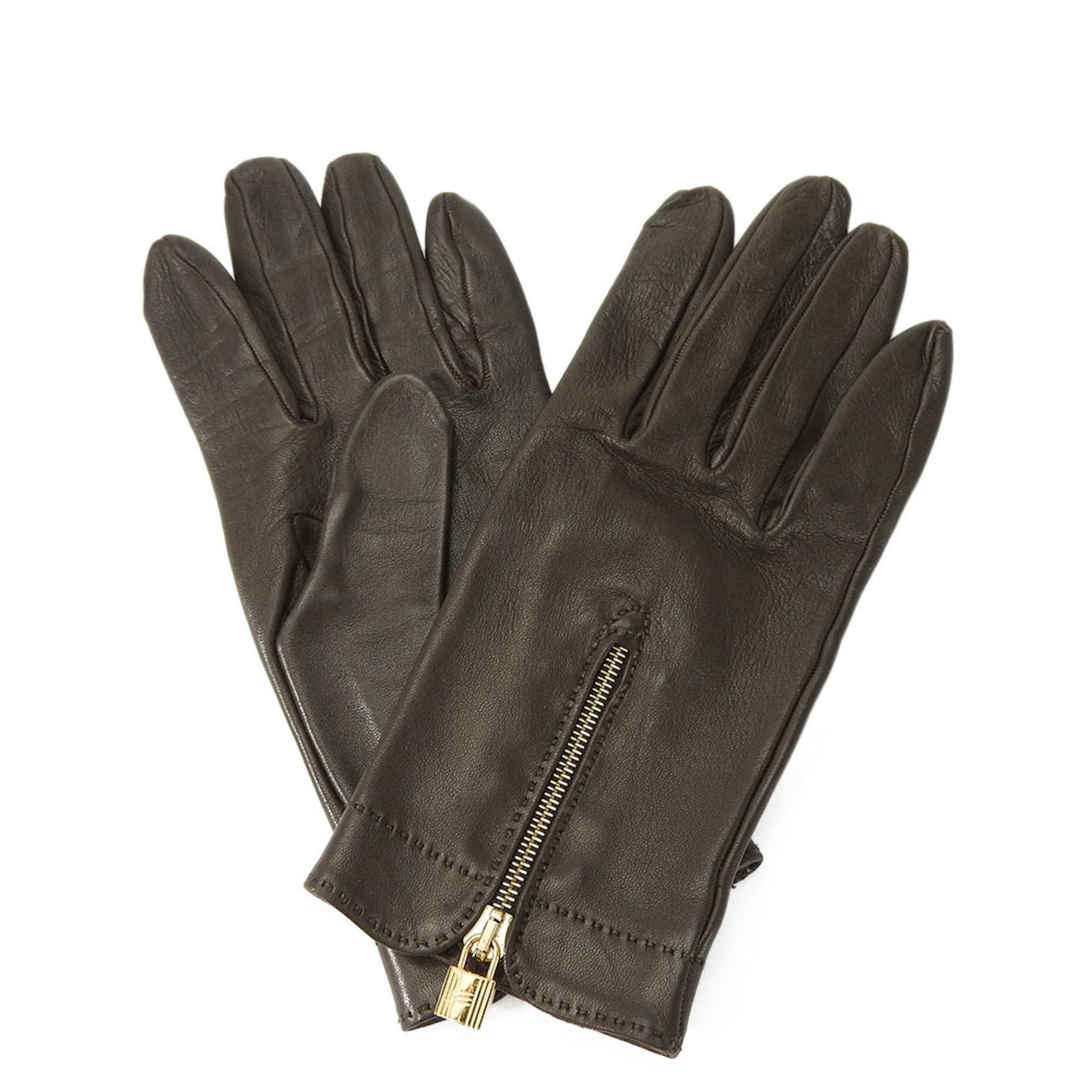 Hermes Gloves 7 Lamb Leather Dark Brown Kelly Cadena Women's HERMES: Hermes Gloves 7 Lamb Leather Dark Brown Kelly Cadena Women's HERMES Brand: Hermes Type: Warm gloves Gender: Women Color: Dark brown Material: Leather Leather: Leather/Fur Type: Lamb leather Weight: 58